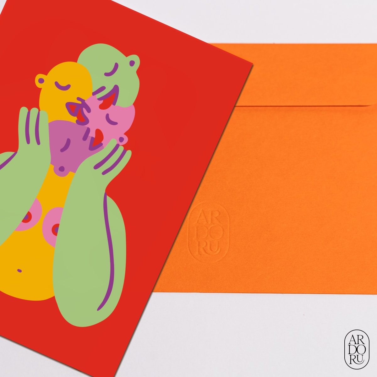 Self Care Keepsake Greeting Card - Colorful Faces Embracing