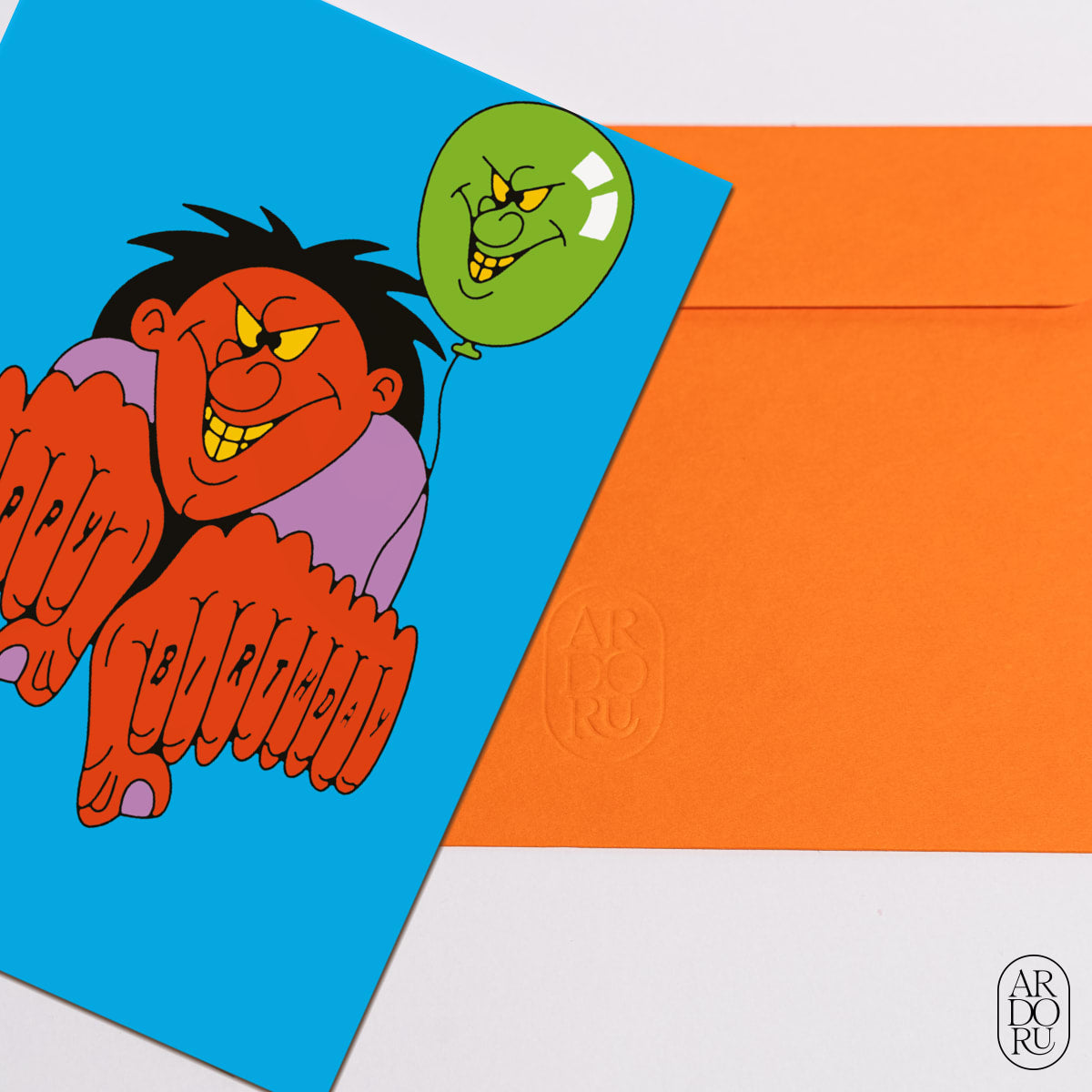 Birthday Keepsake Greeting Card - Funny Tattoo With Balloon
