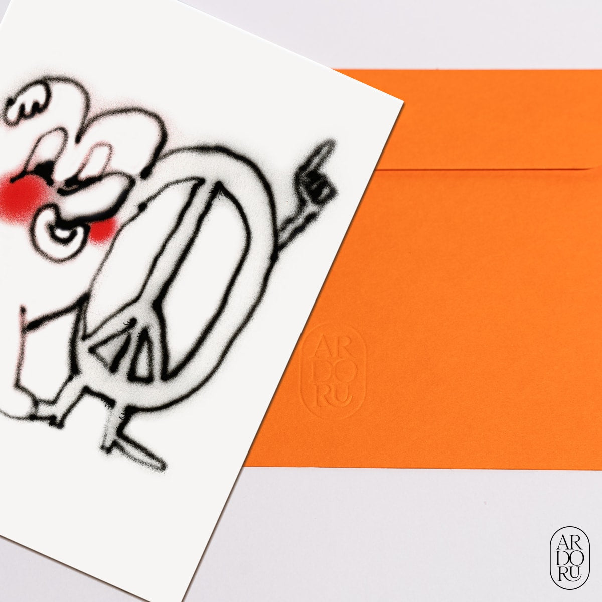 Congratulations Keepsake Greeting Card - Heart & Peace Sign Cartoon