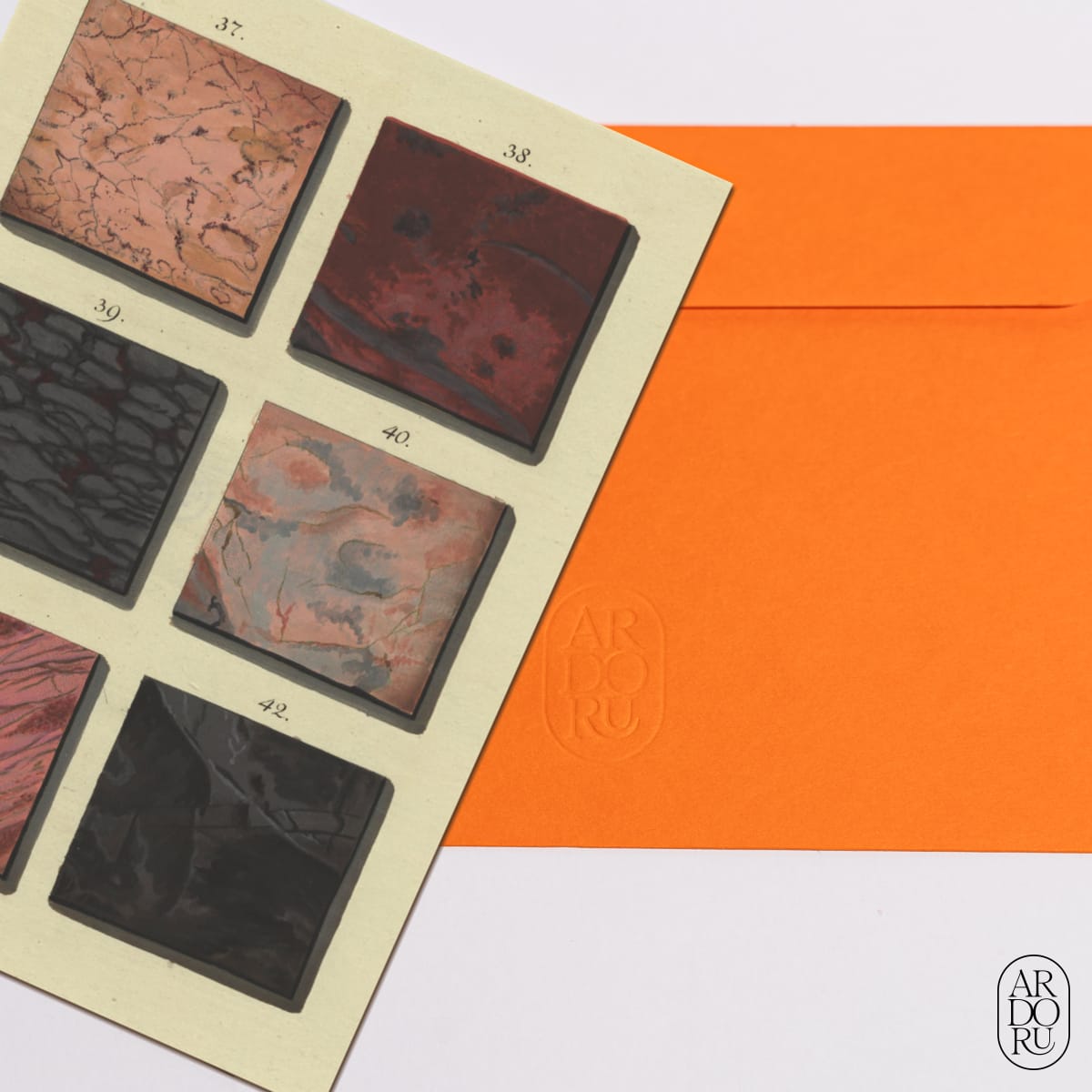Thinking of You Keepsake Greeting Card - Marbled Patterns