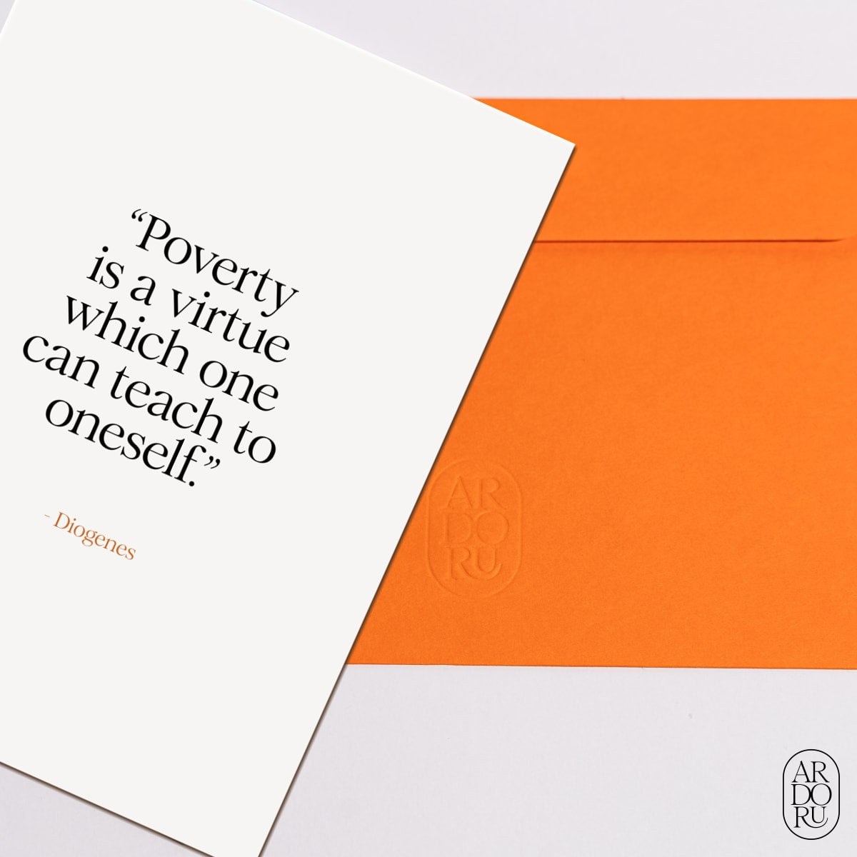 Just Because Keepsake Greeting Card - Diogenes Minimalist Philosophy Quote
