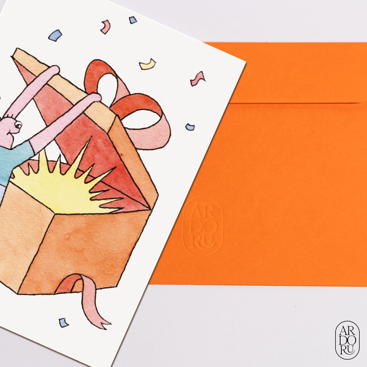 Birthday Keepsake Greeting Card - Person Opening Present